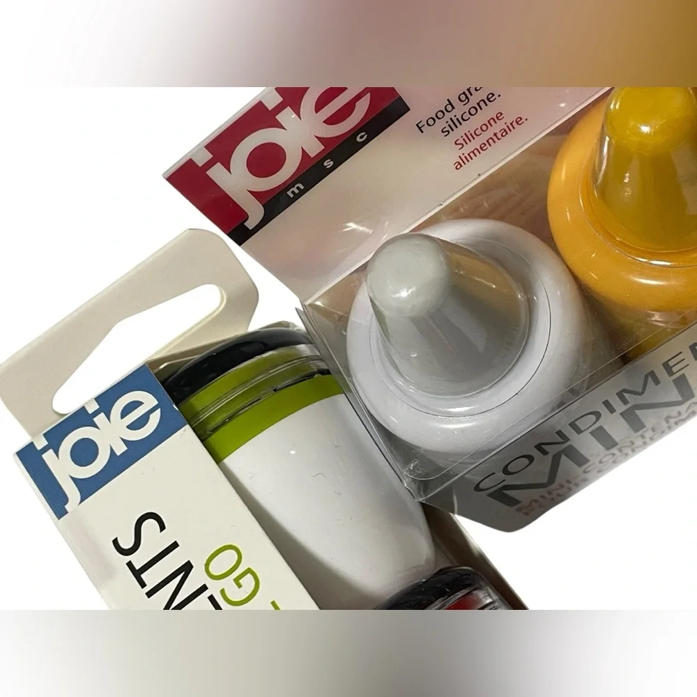 Joie Condiments On The Go Mini Squeeze Bottles Food Grade Silicone Set Lunch New